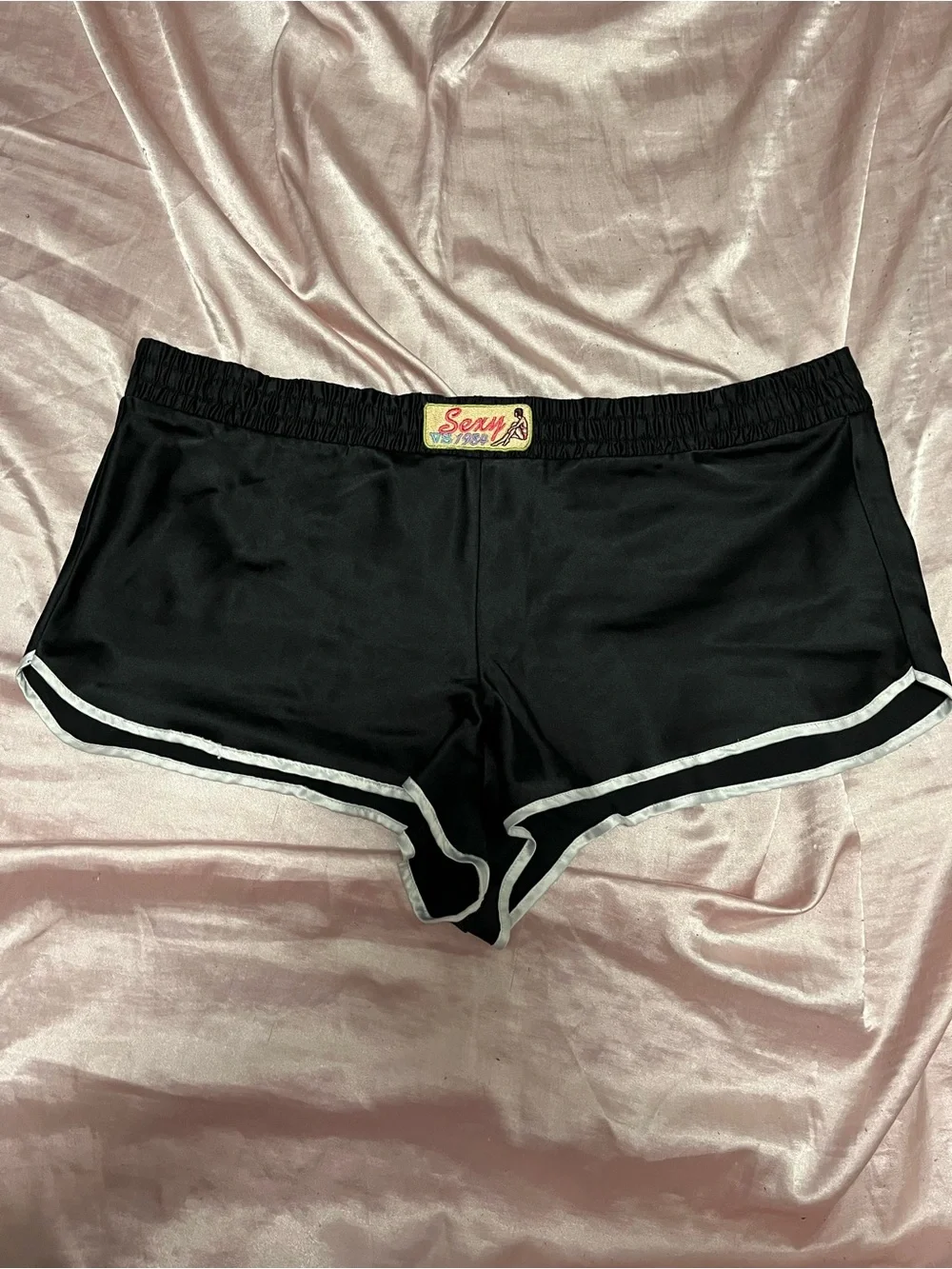 PINK Victoria's Secret Black Shorts with White Trim
